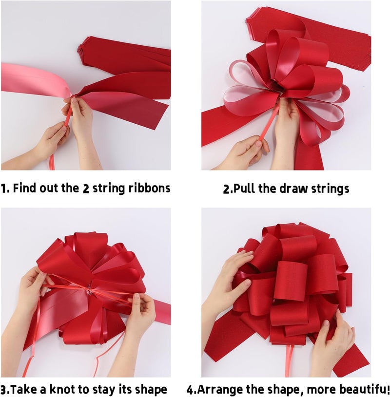 HCHENBOW 14 Inch Big Red Bow,1Pcs Big Bow for Present,Big Gift Bow for Appliances,Bikes,Table Decorations and Party Events Decoration - Image 3